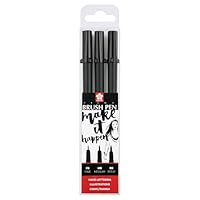 SAKURA Pigma Brush Pen Set - 3 Sizes Black - Durable Nibs - Permanent Waterproof Ink - Ideal for Illustration, Journaling, Sketching, Rubber Stamping, Comic Art