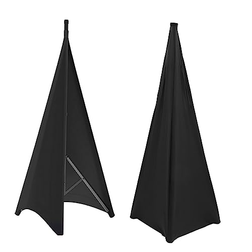Sosoport 2Pcs Durable Speaker Stand Cover Reusable Polyester Tripod Skirt for Weddings Concerts Events Two Sided Design for Hiding Cables and Keeping