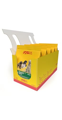 JosiDog Senior/Light (5 x 900 g) | Senior | Premium Trockenfutter für ausgewachsene ältere oder wenig aktive Hunde | leicht, ausgewogen & gut bekömmlich | Powered by JOSERA | Hundefutter | 5er Pack