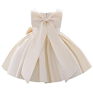 IDOPIP Flower Girl Bowknot Tutu Dress for Kids Baby Princess Wedding Bridesmaid Birthday Party Pageant Baptism Dresses 6M-10T
