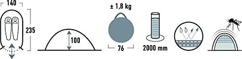 High Peak Vision 2 Pop-Up Tent for 2 People Festival Tent Freestanding Super Lightweight Quick Release Tent 2000mm Waterproof Ventilation System Mosquito Protection - Image 3