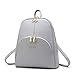 Nevenka Brand Women Bags Backpack PU Leather Zipper Bags Purse Casual Backpacks Shoulder Bags (GRAY)