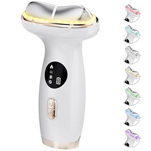 Electric Gua Sha Facial Tool 7 in 1 Hot & Cold Face and Neck LED Beauty Massager, Vibration Pulse Mode for Skin Care, Lymphatic Drainage Anti-Aging & Wrinkles Face Lift Device Gift for Mom