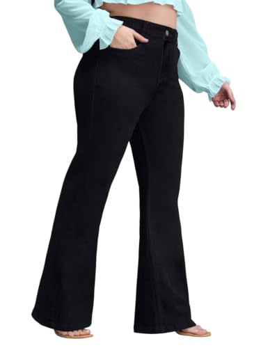 Image of Miss Chase A+ Women's Wide-Leg High Rise Regular-Length Stretchable Denim Jeans