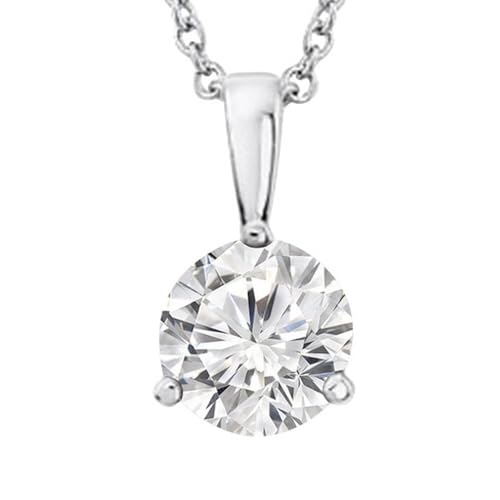 1 Carat 14K Platinum IGI Certified LAB-GROWN Round Cut 3 Prong Diamond Pendant Necklace + 16" 14K Gold Chain Ultra Premium Collection (H-I Color, VS1-VS2 Clarity)… -  Houston Diamond District