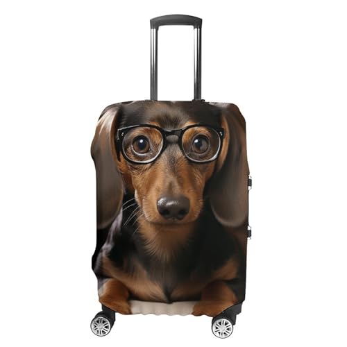 Carry on Luggage Cover Dachshund Dog Suitcase Covers for Luggages Tsa Approved Travel Luggage Sleeve Protector Elastic Suitcase Protector Anti-Scratch Washable Fits 19-30 Inch Case -L