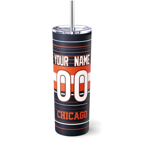 Image of Chicago Tumbler 20oz Travel Mug Custom Name and Number Gifts