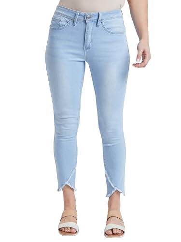 Royalty For Me Womens Women's High Rise Tulip Hem Ankle Jean