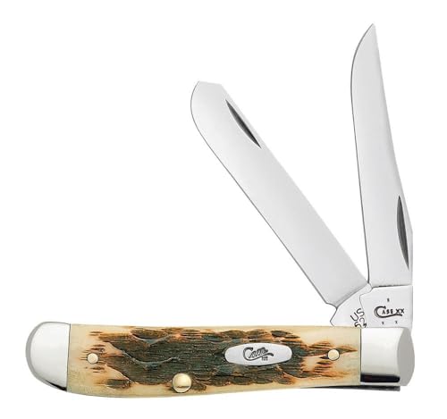 Case XX WR Pocket Knife Mini Trapper With Genuine Bone Handle, Stainless Steel Blade(s), Length Closed: 3 1/2 Inches