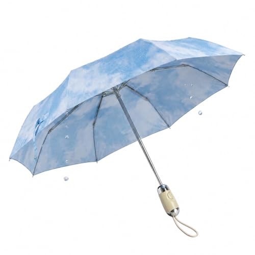 Image of HomeCloud Magic Umbrella Windproof, Sunproof & Rainproof with Sturdy Steel Shaft & Wrist Straps | Secret Blossoms Occur with Water Magic Print | Easy to Hold & Carry | Umbrella for Women, Men & Kids