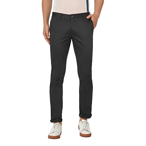 Image of blackberrys Solid Cotton Super Slim Fit Mens Trousers (A21BB60A2IA21FM-P)