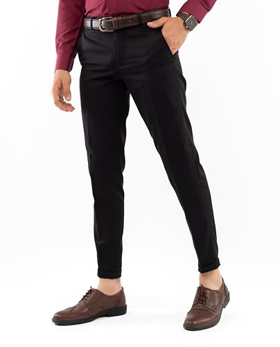 بنطلون تشينو كلاسيكي للرجال من وايت ايجل، (أسود، مقاس 36)