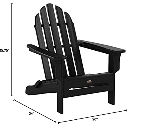 Trex Outdoor Furniture By Polywood Txa53Cb Cape Cod Folding Adirondack Chair, Charcoal Black #TOP7