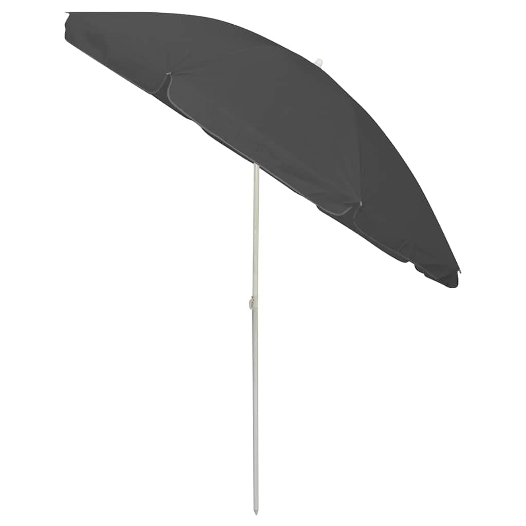 Ombrellone da spiaggia, 240 cm, in poliestere, resistente ai raggi UV, inclinabile, con meccanismo di inclinazione, antivento, per giardino, balcone, terrazza, spiaggia, protezione per esterni