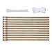 Sekey Balkon Sichtschutz Wetterfest Balkonabdeckung HDPE 220 g/m², 90x600cm, Leicht Transparent Wind- und UV-Schutz, mit Ösen, Nylon Kabelbinder und Kordel, Braun-Gelb Gestreift