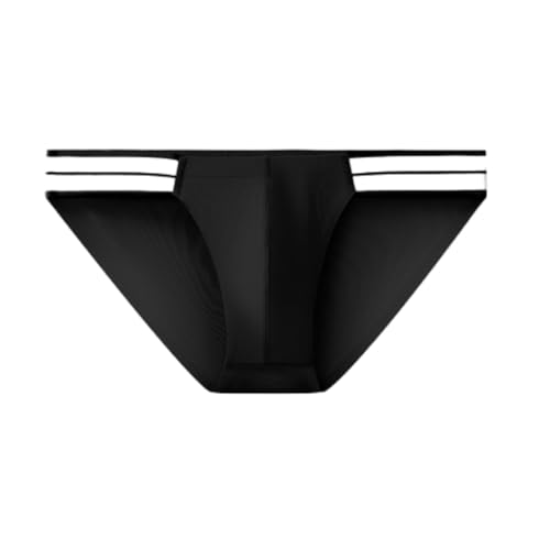 Men's Brief Underwear Sexy Tight Low Waist Underpantd Ice Silk High Slit Underwear Sports Brief Underwear