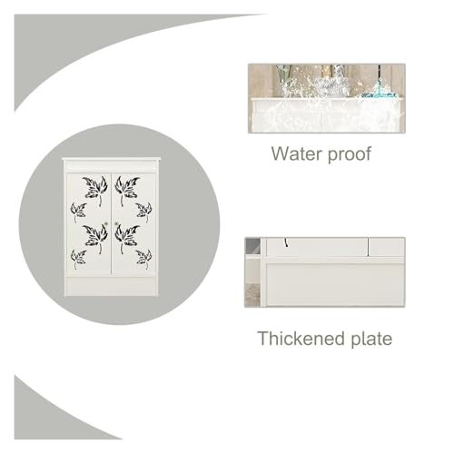 Cubre radiador con estante y puertas mueble de suelo blanco de listones 60x80x25 cm 6