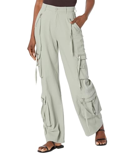 [BLANKNYC] Womens Luxury Clothing Rib Cage Wide Leg Oversized Cargo Pants, Comfortable & Stylish
