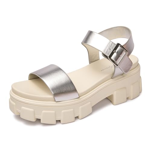 Image of Luffymomo Women's Platform Wedge Sandals | Chunky Heels Ankle Strap Shoes Open Toe Summer Adjustable Sandals, Lug Sole