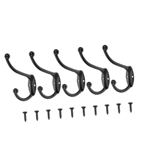 CLISPEED 5 piezas Ganchos de Hierro para Colgar Ropa Accesorios de Pared para Baño y Armario Resistentes y Fáciles de Instalar Decoración Práctica para Cocina y Dormitorio