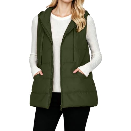 Puffer Vest Women Hooded Lightweight Sleeveless Quilted Jackets Fall Winter - image 1