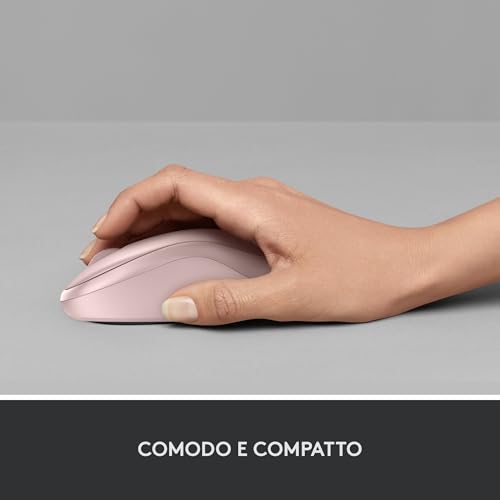 M220 SILENT Mouse Wireless, 2,4 GHz con Ricevitore USB, Tracciamento Ottico 1000 DPI, Durata Batteria di 18 Mesi, Ambidestro, Compatibile con PC, Mac, Laptop - Rosa - Mouse gaming - Immagine 2