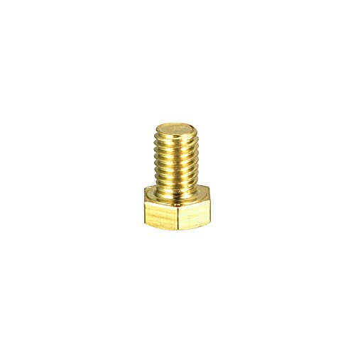 Image of uxcell Brass Hex Bolts, 1 /2-13x3 /4 1pcs Fully Thread Grade 4.8 Solid Brass Hexagon Head Bolt Machine Screws for Machinery