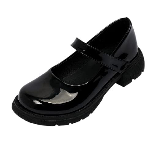 Image of Women's Platform Mary Janes Heart Cat Buckle Rivets Ankle Lolita Gothic Princess Platform Pumps Patent Leather Thorn Vintage Traditional Embroidery Upper Dress Shoes