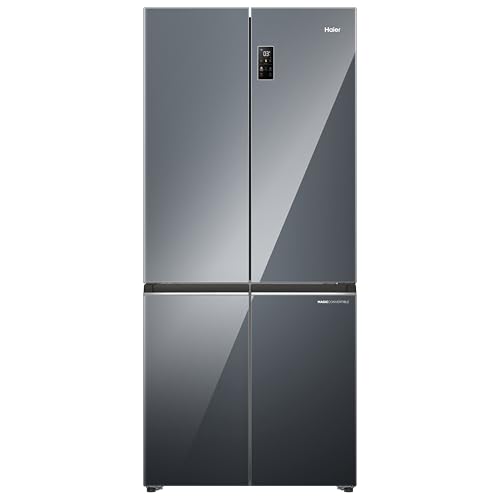 Image of Haier 520 L, Lumiere Series Wi-Fi enabled 4-Door Side by Side frost free Refrigerator with 85% Convertible Fridge & Inverter Technology, Colourful Display Panel (HRB-600MGU1-, Glass Mirror)
