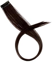 Real Human Hair One Clip Hair Extension Strand Clip-on Hair Highligts Streaks Color NaturalBlack (16inch X 4pc)