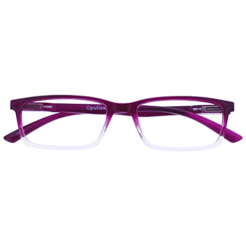 Image of OPULIZE SEE Reading Glasses with Blue Light Blocking for Women and Men, Narrow Frame, Spring Hinges, Computer Gaming Glasses, Purple +2.5 (Pack of 1)