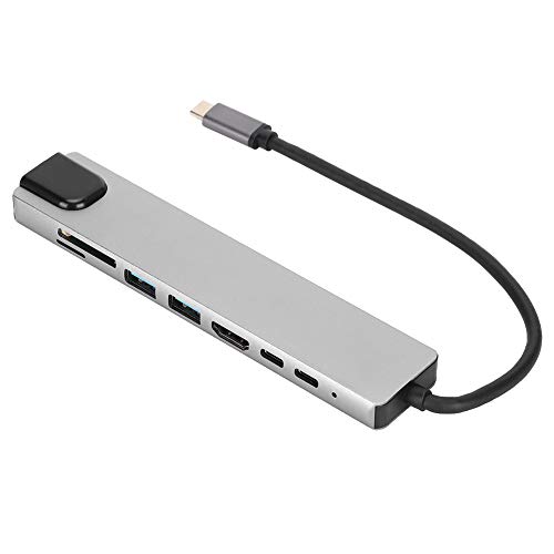 Worii with Nertwork Cable Interface Aluminium Alloy Type?C Hub, USB Splitter HD Type?C to HDMI Games Home