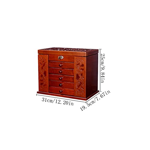 Boîte à bijoux en bois massif multicouche boîte rangement - 3