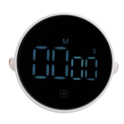 Temporizador de Cocina Digital Pantalla LED Temporizador Rotario 3 Niveles de Volumen Recordatorio de hogar Ajustable (Blanc)