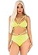 Leg Avenue Damen 2 PC Cage Strap Bra and Panty Dessous-Set, Neongelb, Einheitsgröße