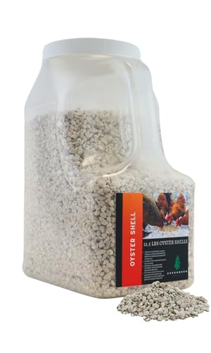 Evergreen Farm and Garden 12.5 lb Jug Oyster Shell - Calcium Rich Bird Grit (12.5 lb)