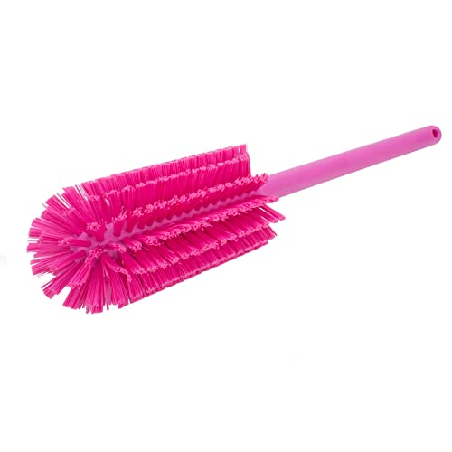 Image of SPARTA Large Water Bottle Brush Ideal for Wide-Mouth Jars, Bottles and Tumblers, Dishwashing Tool with Handle for Home and Commercial Kitchens, Plastic, 16 Inches, Pink (Pack of 4)