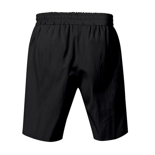 Shorts cortos casuales para hombre de lino y algodón miniatura 5