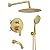 HomGoo Shower System with Tub Spout, Shower Faucet Set with 10-Inch Rain Shower Head, Handheld Shower head and Shower Faucet Trim valve, Wall Mounted Bathroom Shower Combo Set,Gold