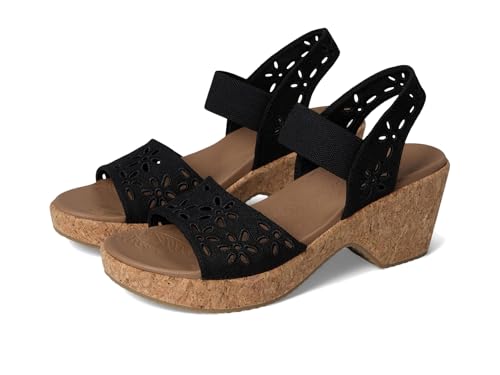 Sandales compensées Skechers femme pour flânerie estivale