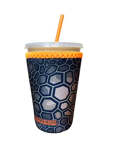 Image of Iced Coffee Sleeve, Insulated Neoprene Cup Sleeve, Fits a 24 Oz. Coffee Cup, Washable and Reusable, Iced Coffee Accessories, Medium Camo Green