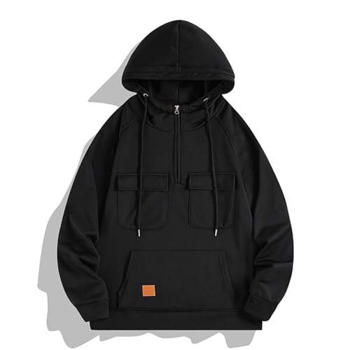 Hoodie Men with Pockets Long Sleeve Fall Big and Tall Tactical Work Clothes Casual Outdoor Workout Winter Hoodie3