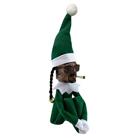 Snoop on A Stoop Elf Doll, Elf Behaving Badly Plush Toy, Snoop on A Stoop Christmas Elf Doll, Naughty Boy Novelty Resin Doll, Snoop on a Stoop Doll, Funny Collectible Figure Gifts for Hip Hop Lover Cover