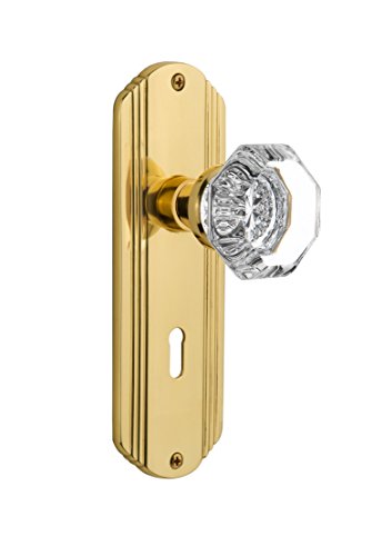 Nostalgic Warehouse Deco Plate with Waldorf Crystal Knob, Mortise - 2.25