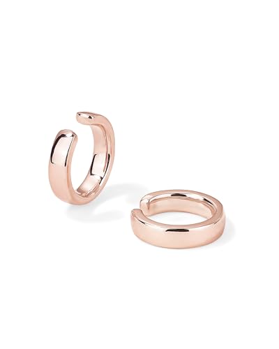 Image of PAVOI 14K Gold Plated 925 Sterling Silver Round Huggie Ear Cuff Earrings for Women | Clip On Cartilage Cuff Earrings