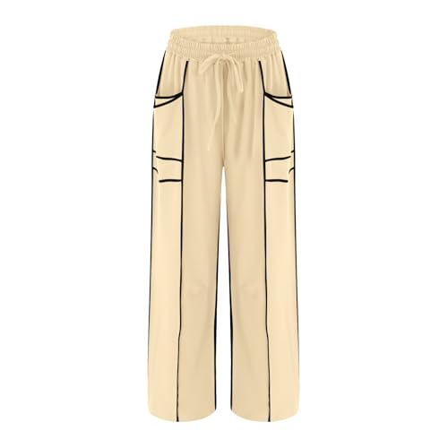 Womens Barrel Pants Baggy Wide Leg Sweatpants Casual Summer Palazzo Pants Fall Striped Lounge Pant with Pockets3