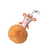 REPALY 2 Piezas De Peluche Navideño Alce Bola De Pelo De Alce Llavero De Navidad Adornos De Bolsa De Navidad Llavero