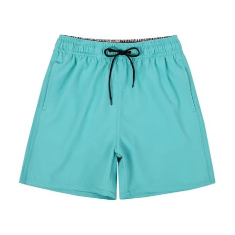 SNOW DREAMS Boys Swim Trunks Quick Dry Swimming Shorts Bathing Suits Solid Color Teal Green Size 14 Cover
