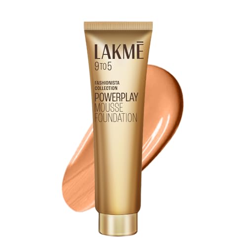 Lakme Powerplay Mousse Foundation, Matte Finish, Full coverage, Lightweight, Long Lasting Face Makeup,Rose Ivory, 25g Lakme Powerplay Mousse Foundatio