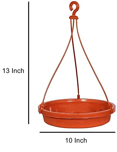Image of Deskart Hanging Bird Water Feeder Stand | Pack of 3 Outdoor Plastic Bird Water Dispenser Bowl for Garden and Balcony